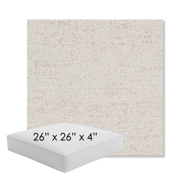 Picture of Rafi Pearl | 26" x 26" x 4" Square Outdoor Cushion - Sunbrella© Fabric