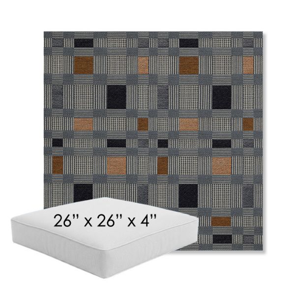 Picture of Rubix Vintage Denim | 26" x 26" x 4" Square Outdoor Cushion - Sunbrella© Fabric