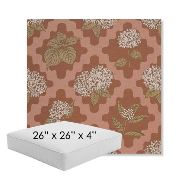 Picture of Trellis Primrose | 26" x 26" x 4" Square Outdoor Cushion - Sunbrella© Fabric