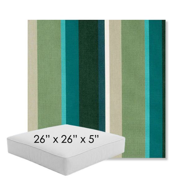 Picture of Beaming Lagoon | 26" x 26" x 5" Square Outdoor Cushion - Sunbrella© Fabric