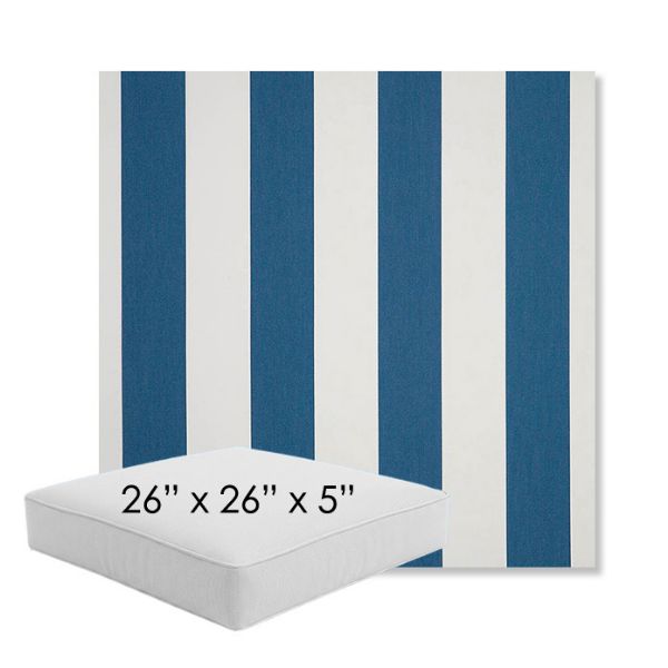 Picture of Cabana Regatta | 26" x 26" x 5" Square Outdoor Cushion - Sunbrella© Fabric