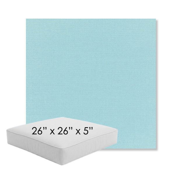 Picture of Canvas Mineral Blue | 26" x 26" x 5" Square Outdoor Cushion - Sunbrella© Fabric