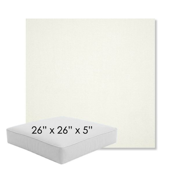 Picture of Canvas White | 26" x 26" x 5" Square Outdoor Cushion - Sunbrella© Fabric