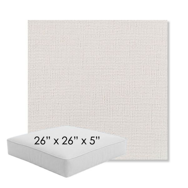 Picture of Cassava White | 26" x 26" x 5" Square Outdoor Cushion - Sunbrella© Fabric