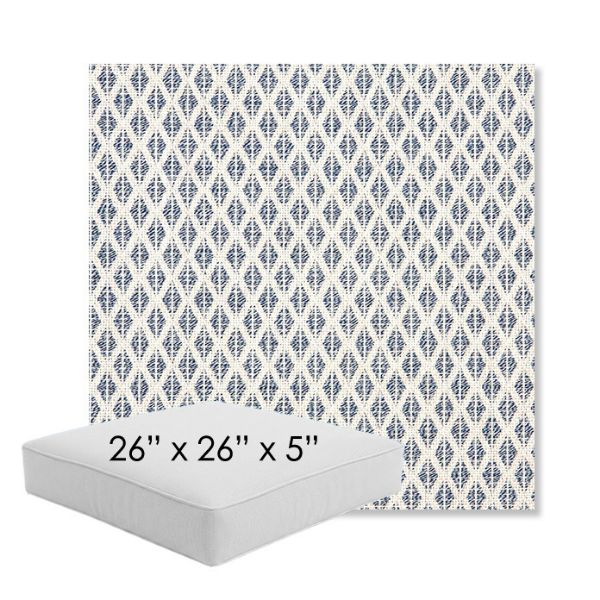 Picture of Detail Denim | 26" x 26" x 5" Square Outdoor Cushion - Sunbrella© Fabric