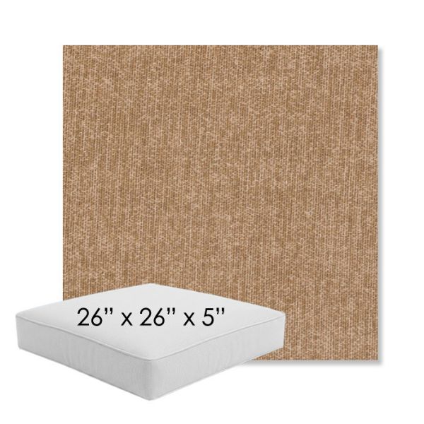 Picture of Dither Toffee | 26" x 26" x 5" Square Outdoor Cushion - Sunbrella© Fabric