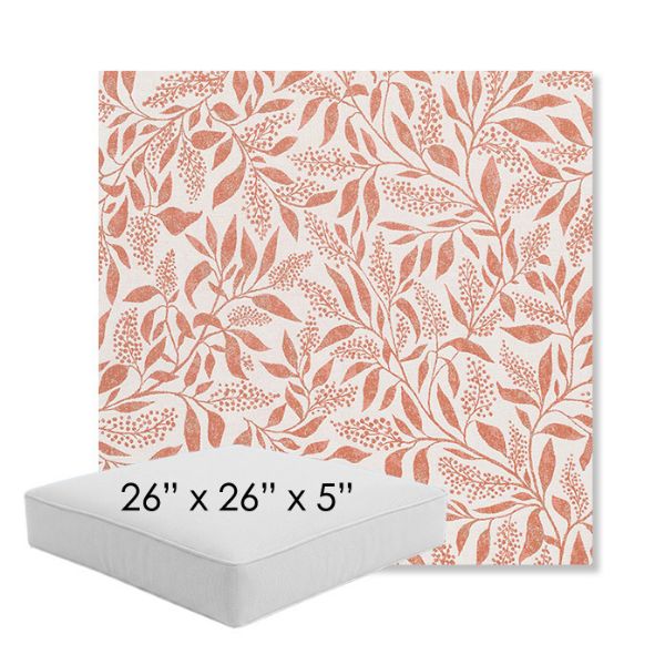 Picture of Exquisite Guava | 26" x 26" x 5" Square Outdoor Cushion - Sunbrella© Fabric