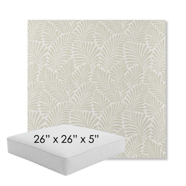 Picture of Frond Spring | 26" x 26" x 5" Square Outdoor Cushion - Sunbrella© Fabric