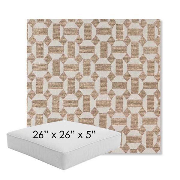 Picture of Hoopla Sand Castle | 26" x 26" x 5" Square Outdoor Cushion - Sunbrella© Fabric
