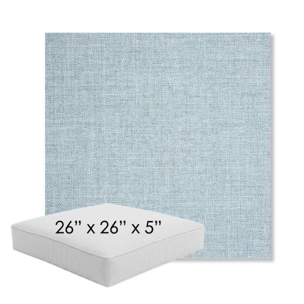 Picture of Idol Frost | 26" x 26" x 5" Square Outdoor Cushion - Sunbrella© Fabric