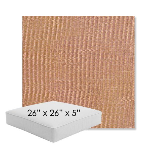 Picture of Kudos Peach | 26" x 26" x 5" Square Outdoor Cushion - Sunbrella© Fabric