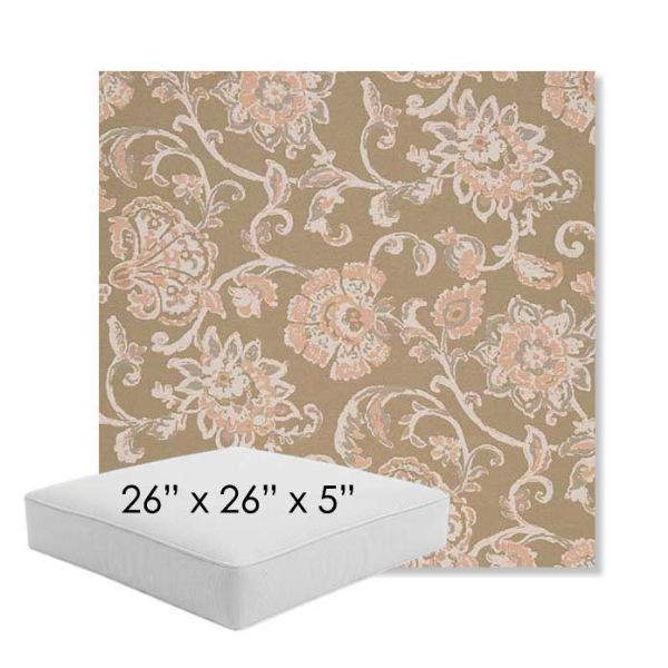 Picture of Martha Floral Spring | 26" x 26" x 5" Square Outdoor Cushion - Sunbrella© Fabric