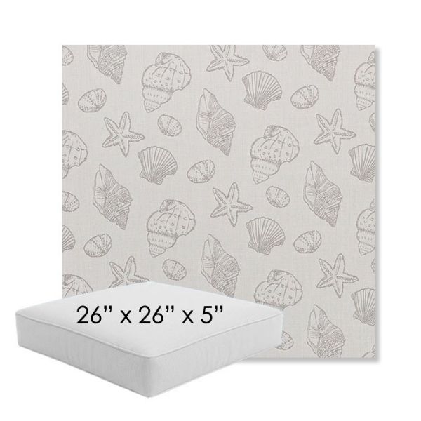 Picture of Nantucket Fossil | 26" x 26" x 5" Square Outdoor Cushion - Sunbrella© Fabric