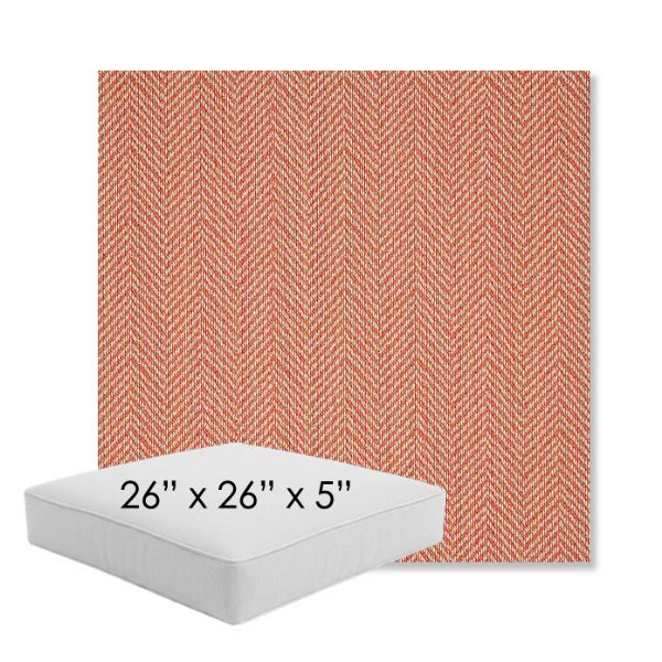 Picture of Posh Coral | 26" x 26" x 5" Square Outdoor Cushion - Sunbrella© Fabric