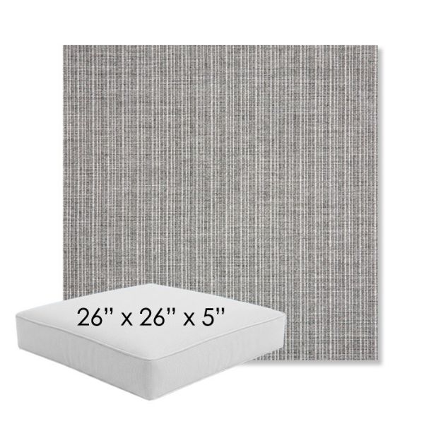 Picture of Proven Ash | 26" x 26" x 5" Square Outdoor Cushion - Sunbrella© Fabric
