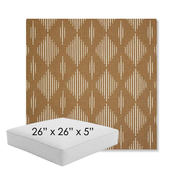 Picture of Spinner Diamond Teak | 26" x 26" x 5" Square Outdoor Cushion - Sunbrella© Fabric
