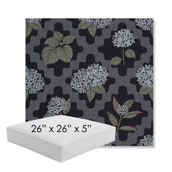 Picture of Trellis Morning Glory | 26" x 26" x 5" Square Outdoor Cushion - Sunbrella© Fabric