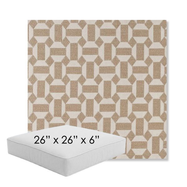 Picture of Assemble Sand | 26" x 26" x 6" Square Outdoor Cushion - Sunbrella© Fabric