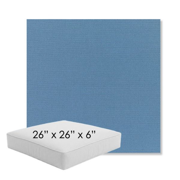 Picture of Canvas Sapphire Blue | 26" x 26" x 6" Square Outdoor Cushion - Sunbrella© Fabric
