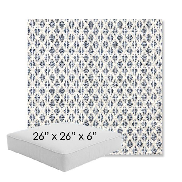 Picture of Detail Denim | 26" x 26" x 6" Square Outdoor Cushion - Sunbrella© Fabric