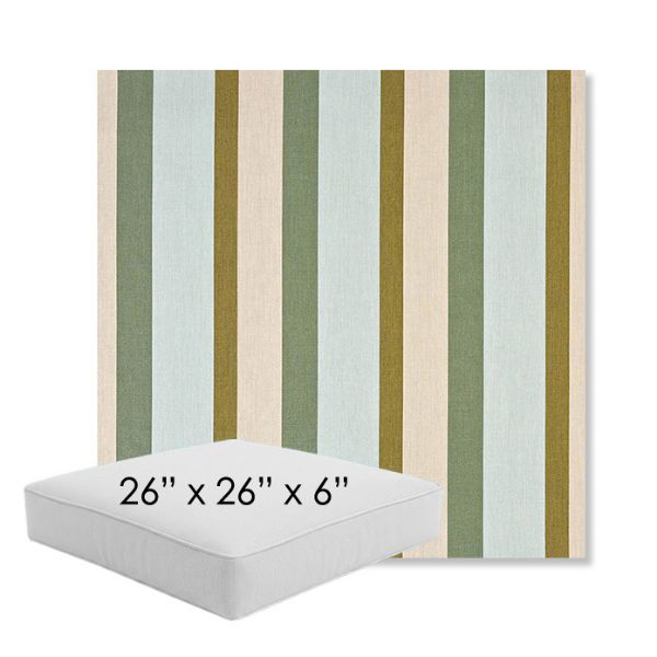 Picture of Gateway Aloe | 26" x 26" x 6" Square Outdoor Cushion - Sunbrella© Fabric