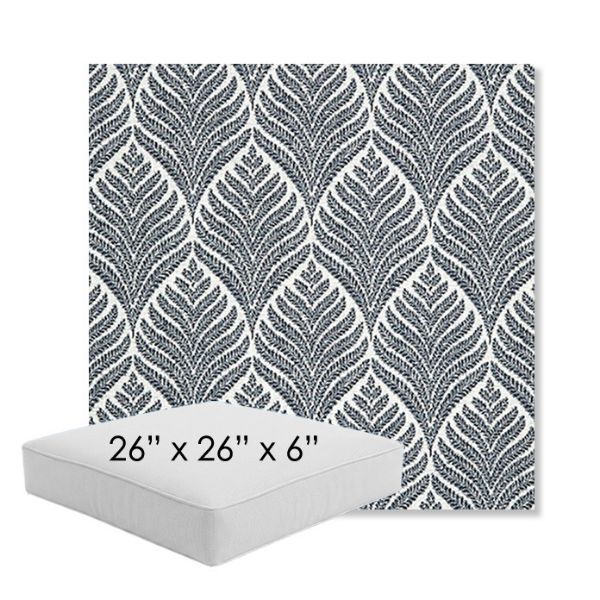 Picture of Linnaeus Indigo | 26" x 26" x 6" Square Outdoor Cushion - Sunbrella© Fabric