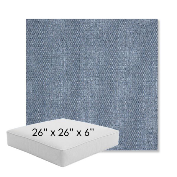 Picture of Pique Denim | 26" x 26" x 6" Square Outdoor Cushion - Sunbrella© Fabric