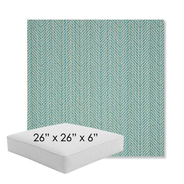 Picture of Posh Aqua | 26" x 26" x 6" Square Outdoor Cushion - Sunbrella© Fabric