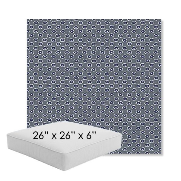 Picture of Rise Indigo | 26" x 26" x 6" Square Outdoor Cushion - Sunbrella© Fabric