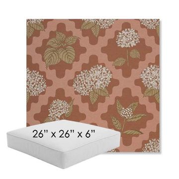 Picture of Trellis Primrose | 26" x 26" x 6" Square Outdoor Cushion - Sunbrella© Fabric