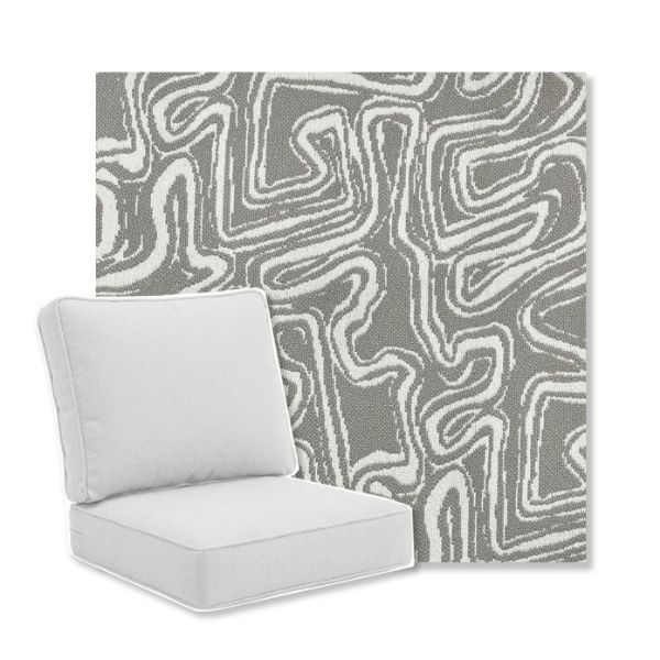 Picture of Squiggle Chrome | Universal Deep Seating Outdoor Cushions SIZE B