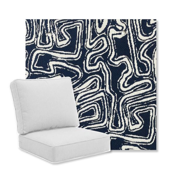 Picture of Squiggle Navy | Universal Deep Seating Outdoor Cushions SIZE B