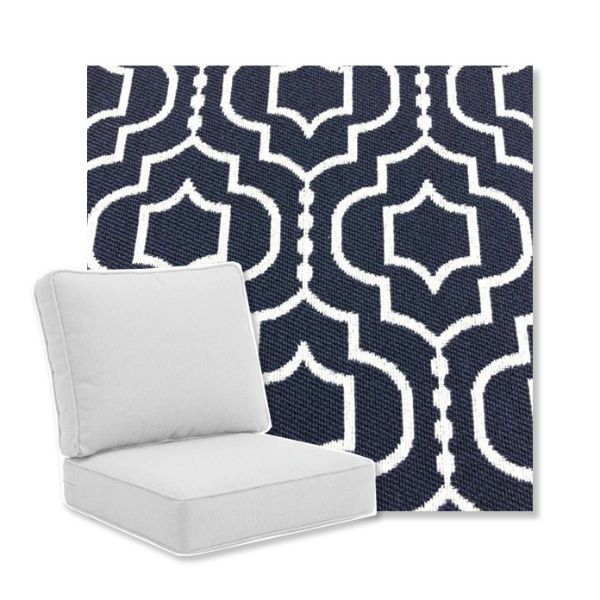 Picture of Tensil Navy | Universal Deep Seating Outdoor Cushions SIZE B