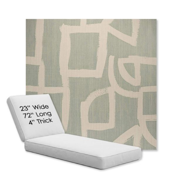 Picture of Brushstroke Duckegg | Chaise Lounge Replacement Cushion Boxed Style - SIZE A
