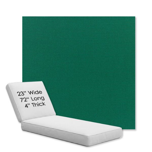 Picture of Canvas Forest Green | Chaise Lounge Replacement Cushion Boxed Style - SIZE A