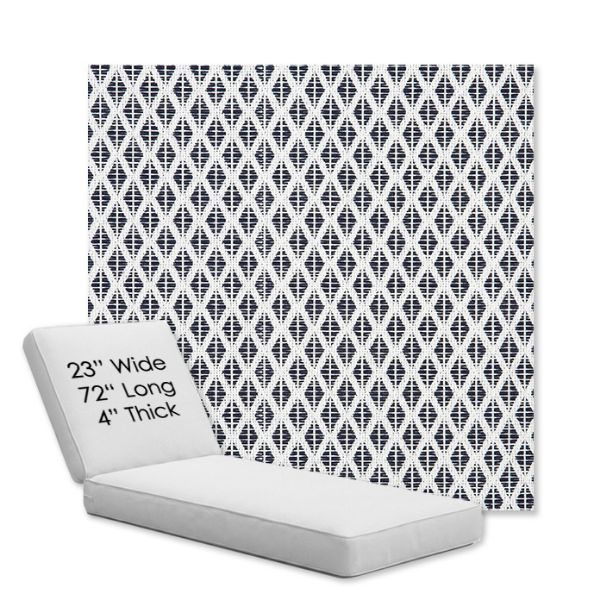 Picture of Detail Navy | Chaise Lounge Replacement Cushion Boxed Style - SIZE A