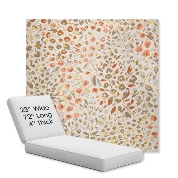 Picture of Flora Sunset | Chaise Lounge Replacement Cushion Boxed Style - SIZE A