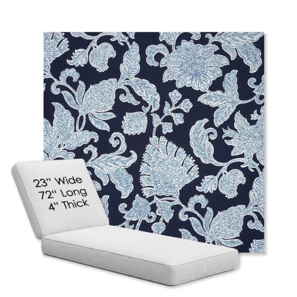 Picture of Floral Song Navy | Chaise Lounge Replacement Cushion Boxed Style - SIZE A