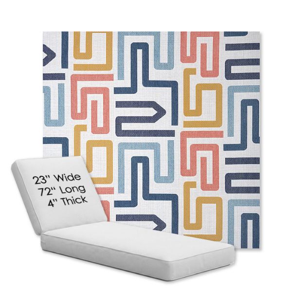 Picture of Labyrinth Fiesta | Chaise Lounge Replacement Cushion Boxed Style - SIZE A