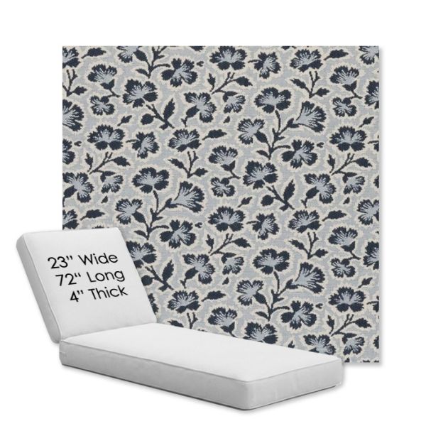 Picture of Mia Sapphire | Chaise Lounge Replacement Cushion Boxed Style - SIZE A