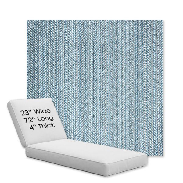 Picture of Posh Sky | Chaise Lounge Replacement Cushion Boxed Style - SIZE A