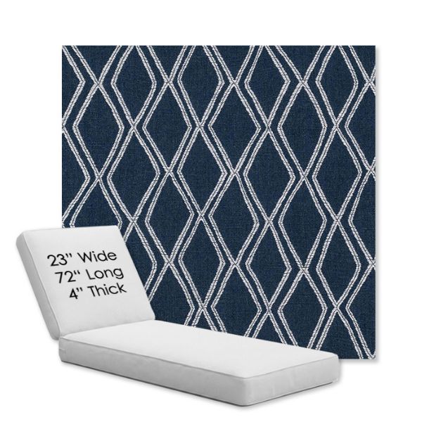Picture of Voyage Indigo | Chaise Lounge Replacement Cushion Boxed Style - SIZE A