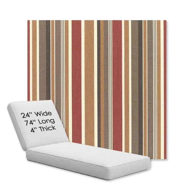 Picture of Brannon Redwood | Chaise Lounge Replacement Cushion Boxed Style - SIZE B