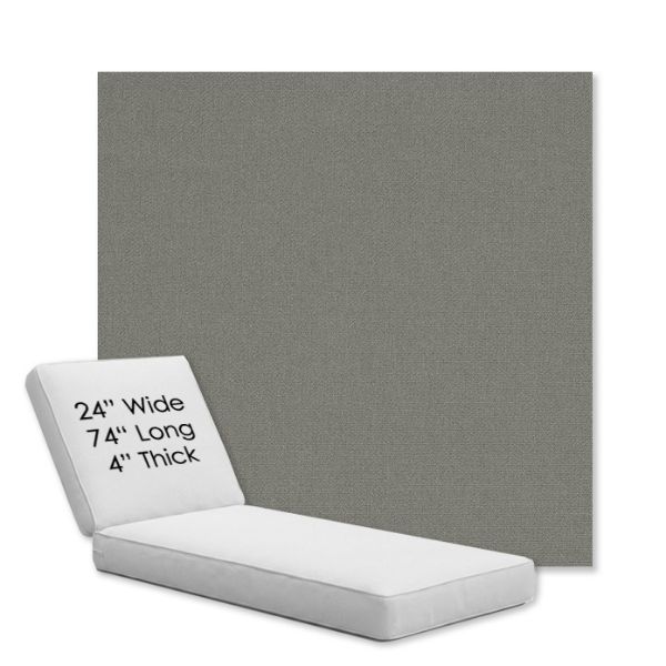 Picture of Canvas Charcoal | Chaise Lounge Replacement Cushion Boxed Style - SIZE B