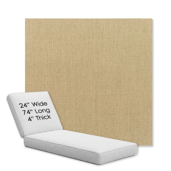 Picture of Canvas Heather Beige | Chaise Lounge Replacement Cushion Boxed Style - SIZE B