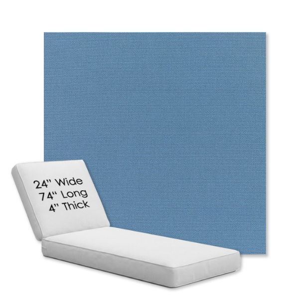 Picture of Canvas Sapphire Blue | Chaise Lounge Replacement Cushion Boxed Style - SIZE B
