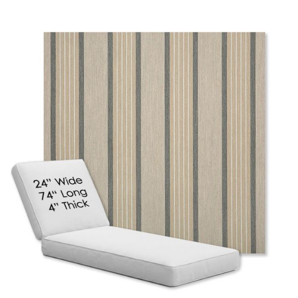 Picture of Cove Pebble | Chaise Lounge Replacement Cushion Boxed Style - SIZE B