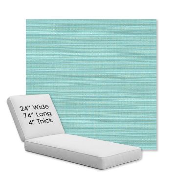 Picture of Dupione Celeste | Chaise Lounge Replacement Cushion Boxed Style - SIZE B