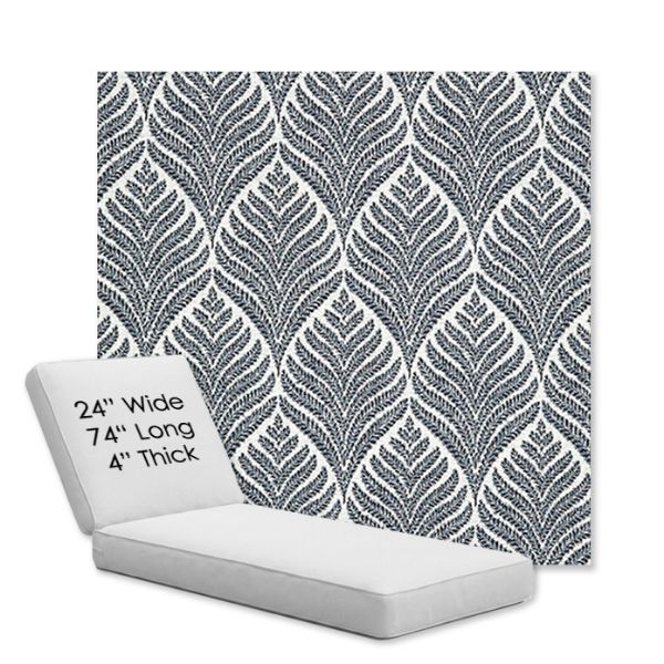 Picture of Linnaeus Indigo | Chaise Lounge Replacement Cushion Boxed Style - SIZE B
