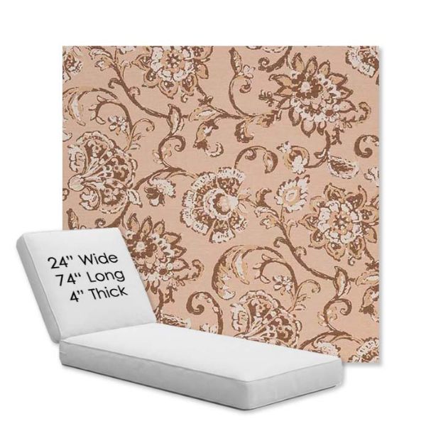 Picture of Martha Floral Dogwood | Chaise Lounge Replacement Cushion Boxed Style - SIZE B